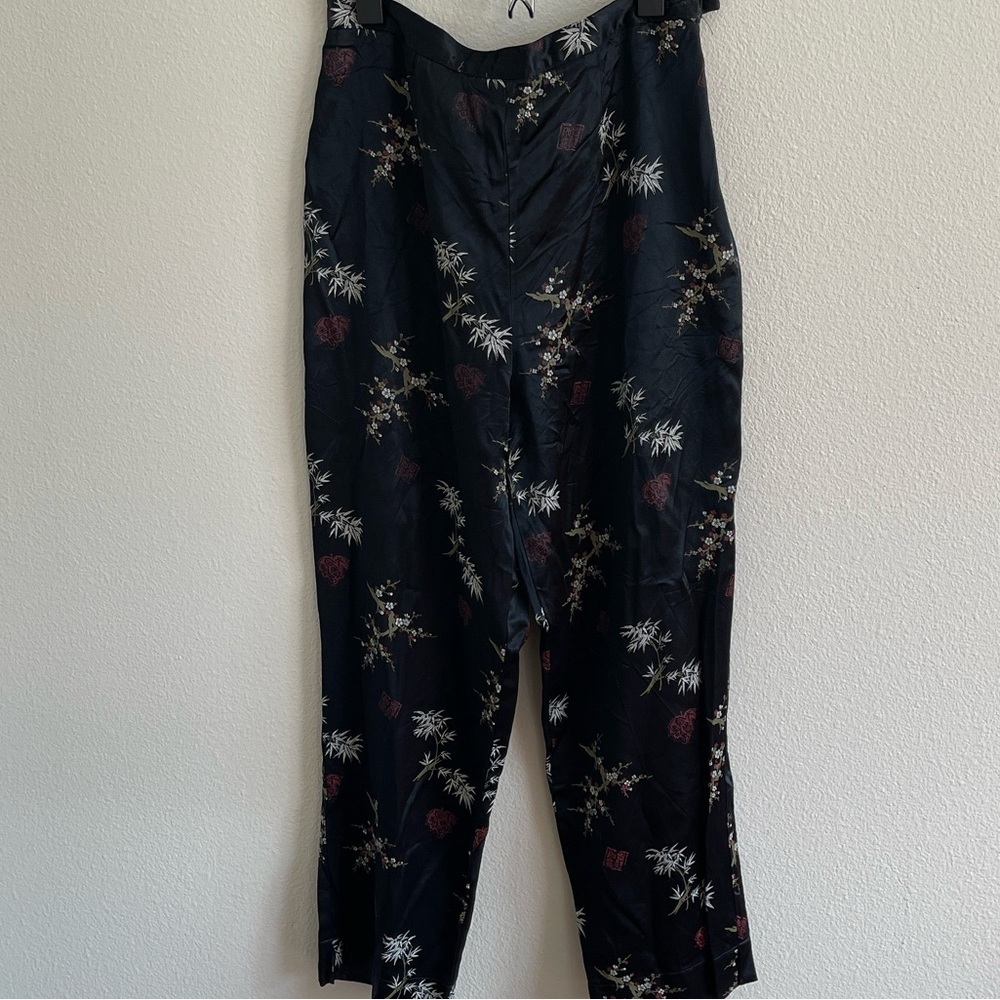 Floral Black Women's Pants Size S